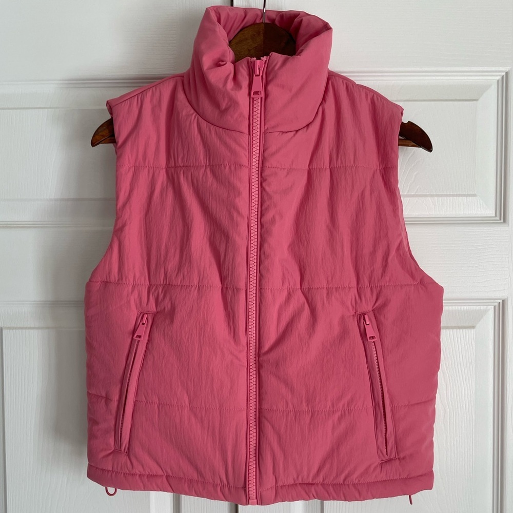 💕HYFVE Full Zip Puffer Vest Bubblegum/Barbie Pink Crop Small - Picture 2 of 9
